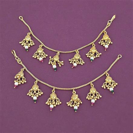 Antique Moti Ear Chain With Gold Plating