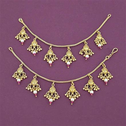 Antique Moti Ear Chain With Gold Plating