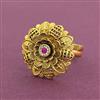 Antique Adjustable Ring With Matte Gold Plating