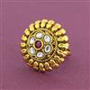 Antique Adjustable Ring With Matte Gold Plating