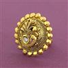 Antique Adjustable Ring With Matte Gold Plating