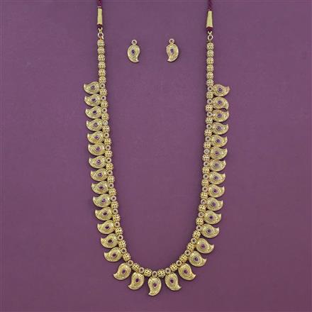 Antique Long Necklace With Gold Plating