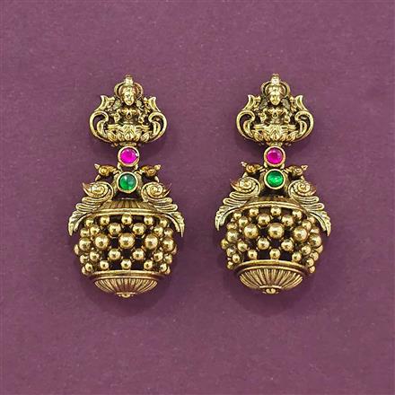 Antique Classic Earring With Matte Gold Plating