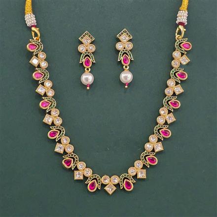 Antique Classic Necklace With Matte Gold Plating