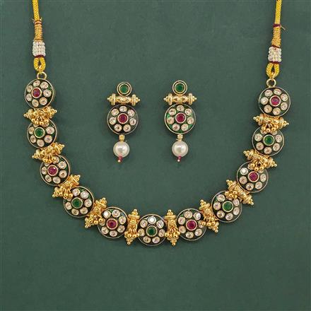 Antique Moti Necklace With Carat Plating