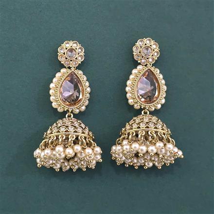Antique Moti Earring With Mehndi Plating
