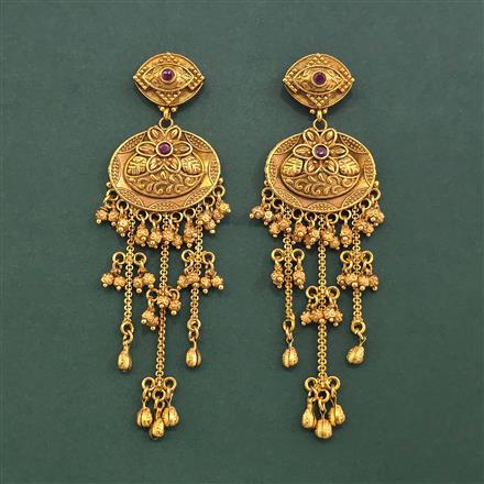 Antique Classic Earring With Matte Gold Plating