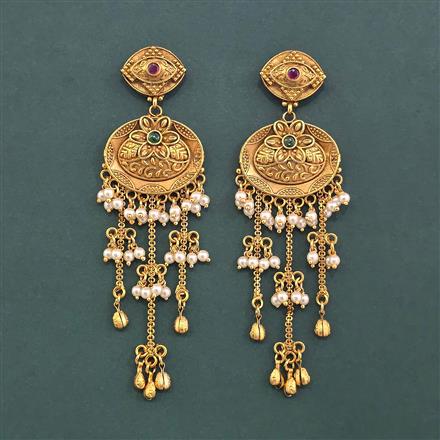 Antique Classic Earring With Matte Gold Plating