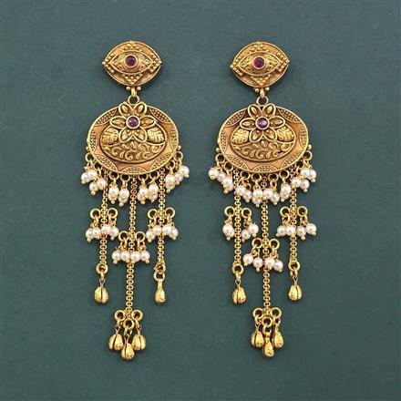 Antique Classic Earring With Matte Gold Plating