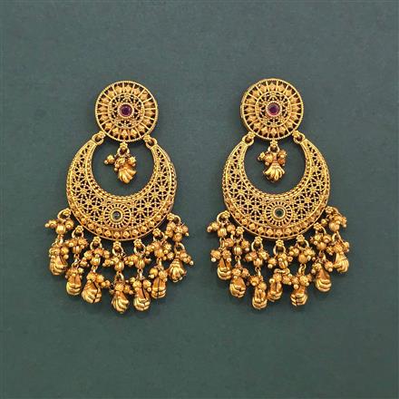 Antique Classic Earring With Matte Gold Plating