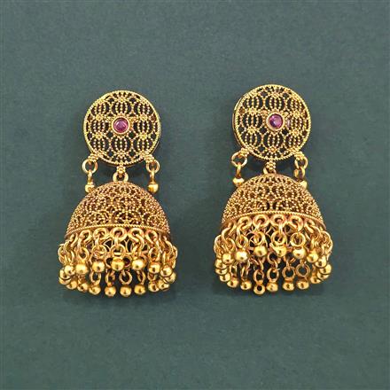 Antique Jhumki With Matte Gold Plating
