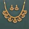 Antique Moti Necklace With Matte Gold Plating