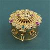 Antique South Indian Sindoor Box With Matte Gold Plating