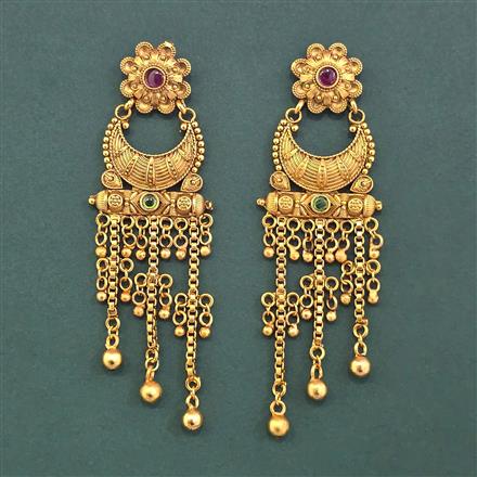 Antique Classic Earring With Matte Gold Plating