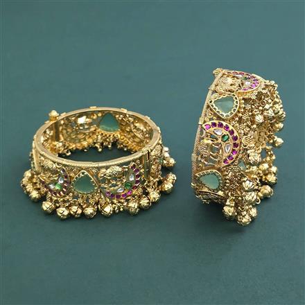 Antique Openable Bangles With Matte Gold Plating