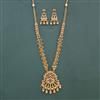 Antique Long Necklace With Matte Gold Plating