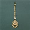 Antique Moti Tikka With Matte Gold Plating