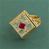 Antique Adjustable Ring With Matte Gold Plating