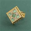 Antique Adjustable Ring With Matte Gold Plating