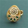 Antique Adjustable Ring With Matte Gold Plating
