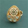 Antique Adjustable Ring With Matte Gold Plating