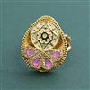 Antique Adjustable Ring With Matte Gold Plating