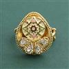 Antique Adjustable Ring With Matte Gold Plating
