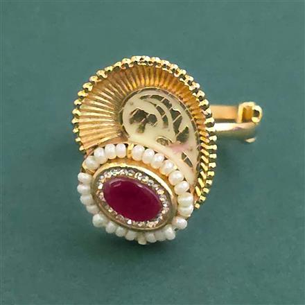 Antique Adjustable Ring With Matte Gold Plating