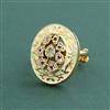 Antique Adjustable Ring With Matte Gold Plating