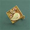 Antique Adjustable Ring With Matte Gold Plating
