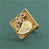 Antique Adjustable Ring With Matte Gold Plating