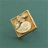 Antique Adjustable Ring With Matte Gold Plating