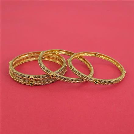 Antique Classic Bangles With Matte Gold Plating