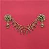 Antique Moti Hair Brooch With Matte Gold Plating
