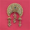 Antique Moti Hair Brooch With Matte Gold Plating