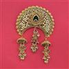 Antique Moti Hair Brooch With Matte Gold Plating