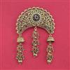 Antique Moti Hair Brooch With Matte Gold Plating