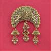 Antique Moti Hair Brooch With Matte Gold Plating