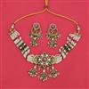 Antique Moti Necklace With Matte Gold Plating