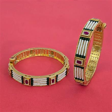 Antique Openable Bangles With Matte Gold Plating