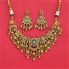 Antique Moti Necklace With Matte Gold Plating