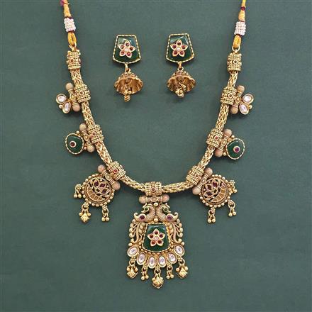 Antique Classic Necklace With Matte Gold Plating