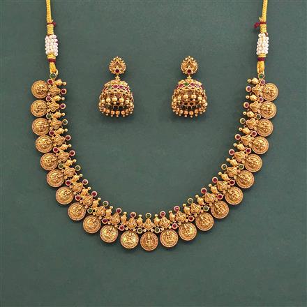 Antique Classic Necklace With Matte Gold Plating
