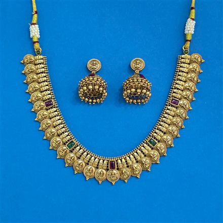 Antique Classic Necklace With Matte Gold Plating