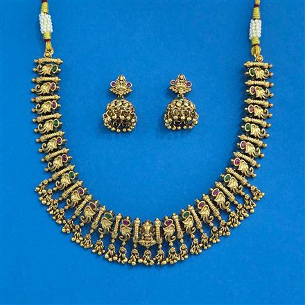 Antique Classic Necklace With Matte Gold Plating