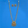 Antique Long Necklace With Matte Gold Plating