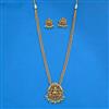 Antique Long Necklace With Matte Gold Plating