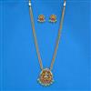 Antique Long Necklace With Matte Gold Plating