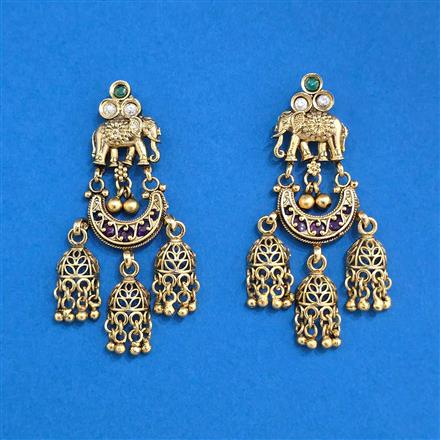 Antique Classic Earring With Matte Gold Plating