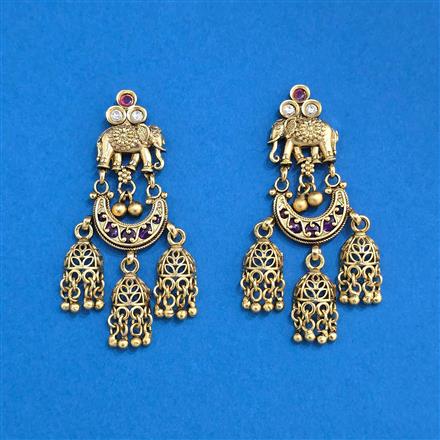 Antique Classic Earring With Matte Gold Plating